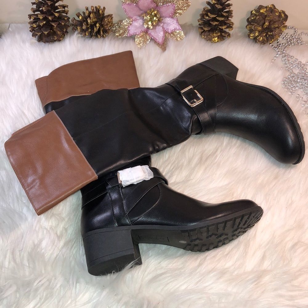 Style & Co Venesa Black/Barrel Riding Boots